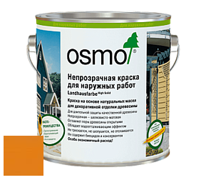 OSMO Landhausfarbe / Непрозрачная краска для наружных работ  2101, 2203, 2204, 2205, 2308, 2310, 2311, 2404, 2501, 2506, 2507, 2606, 2607, 2703, 2704, 2708, 2735, 2742, 2716 цвет 2203 Желтая ель