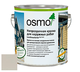 OSMO Landhausfarbe / Непрозрачная краска для наружных работ  2101, 2203, 2204, 2205, 2308, 2310, 2311, 2404, 2501, 2506, 2507, 2606, 2607, 2703, 2704, 2708, 2735, 2742, 2716 цвет 2708 Светло-серый