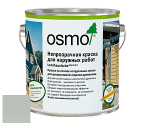 OSMO Landhausfarbe / Непрозрачная краска для наружных работ  2101, 2203, 2204, 2205, 2308, 2310, 2311, 2404, 2501, 2506, 2507, 2606, 2607, 2703, 2704, 2708, 2735, 2742, 2716 цвет 2735 Дымчато-серый