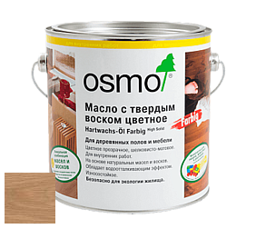 OSMO Hartwachs-Öl Farbig / Масло с твердым воском цветное 3040, 3041, 3067, 3071, 3072, 3073, 3074, 3075 цвет 3067 Светло-серый