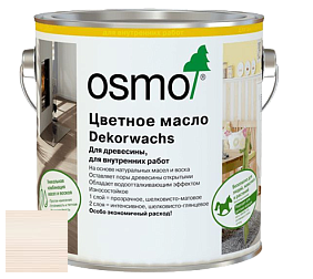 OSMO Dekorwachs Transparente Töne / Цветные прозрачные масла для древесины 3101, 3102, 3103, 3118, 3119, 3111, 3123, 3136, 3137, 3138, 3143, 3161 цвет 3111 Белый