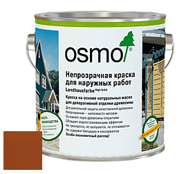 OSMO Landhausfarbe / Непрозрачная краска для наружных работ  2101, 2203, 2204, 2205, 2308, 2310, 2311, 2404, 2501, 2506, 2507, 2606, 2607, 2703, 2704, 2708, 2735, 2742, 2716 цвет 2310 Кедр/красное дерево