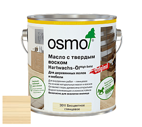 OSMO Hartwachs-Öl Original / Масло с твердым воском для деревянных полов и мебели 3011, 3032, 3062, 3065 цвет 3062 Бесцветное матовое